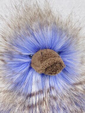 Jellycat Delphine Duck Long Hair Plush purple black white stripe stuffed toy